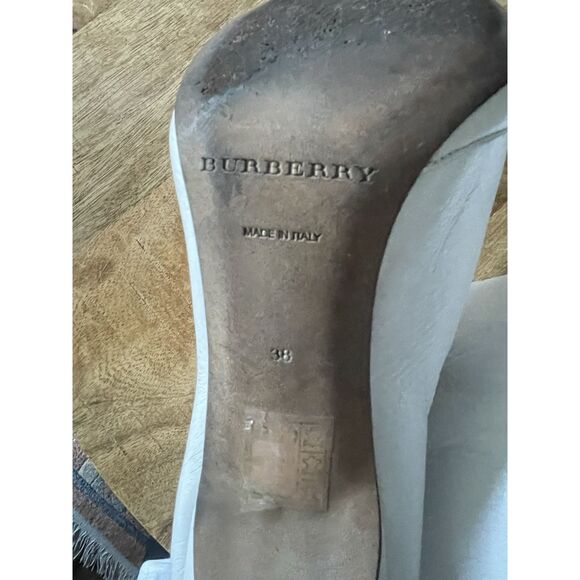 Burberry Italy White Leather Peep Toe Slouch Booties Stiletto Heels - Picture 10 of 15
